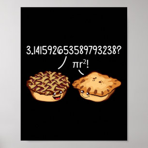 Pi Day Shirt Pi R Squared Formel Math Pie Kawaii Poster