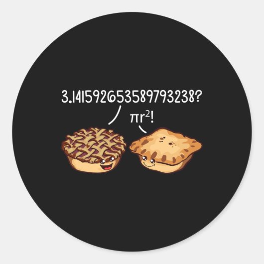 Pi Day Shirt Pi R Squared Formel Math Pie Kawaii Runder Aufkleber (Vorderseite)
