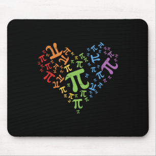 Pi Day Shirt Rainbow Heart Math Lgbt Lesbian P Mousepad