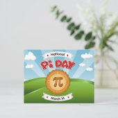 Pi Day Social Postcard Postkarte (Stehend Vorderseite)