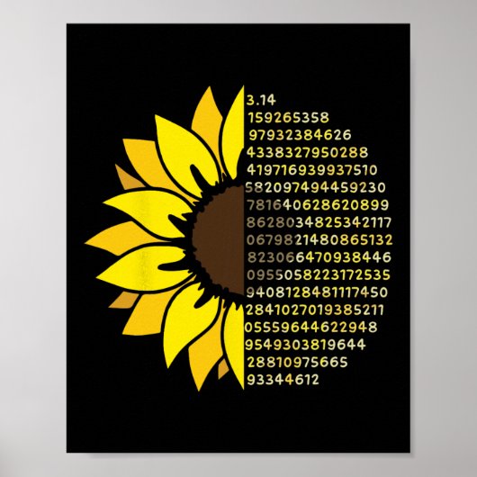 Pi Day Sonnenblume 3,14 Pi Kennzahl Symbol Mathema Poster (Vorne)