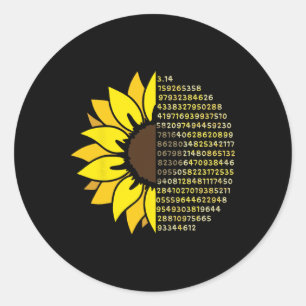 Pi Day Sonnenblume 3,14 Pi Kennzahl Symbol Mathema Runder Aufkleber