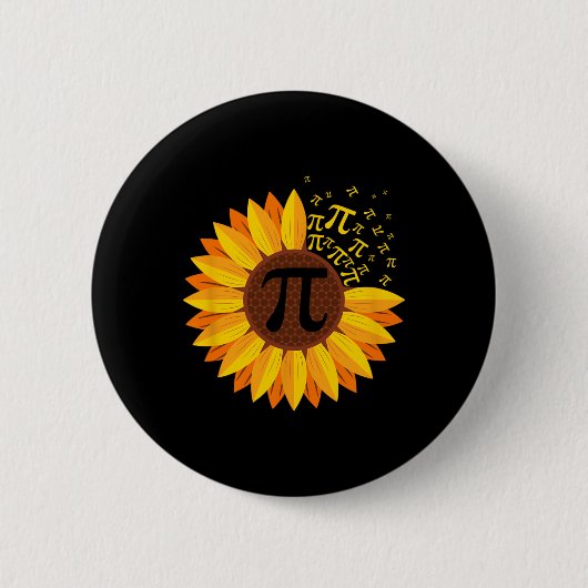 Pi Day Sonnenblume Pi Nummer Symbol Math Themed Sc Button (Vorderseite)