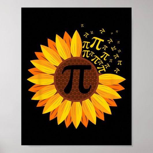 Pi Day Sonnenblume Pi Nummer Symbol Math Themed Sc Poster (Vorne)