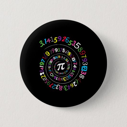 Pi Day Spiral Colour Numbers 3.14 Happy Pi Day 1 Button (Vorderseite)