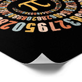 Pi Day Spiral Math Pi Poster (Ecke)