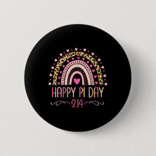 Pi Day Spiral Pi Math Lehrer 3.14 Leopard Regenbog Button