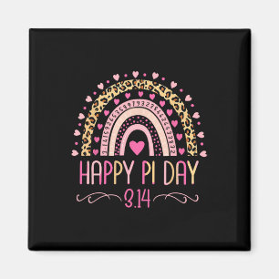 Pi Day Spiral Pi Math Lehrer 3.14 Leopard Regenbog Magnet