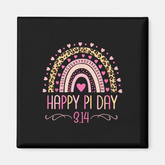 Pi Day Spiral Pi Math Lehrer 3.14 Leopard Regenbog Magnet (Vorne)