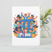 Pi Day Squad Celebration Design Einladung (Stehend Vorderseite)