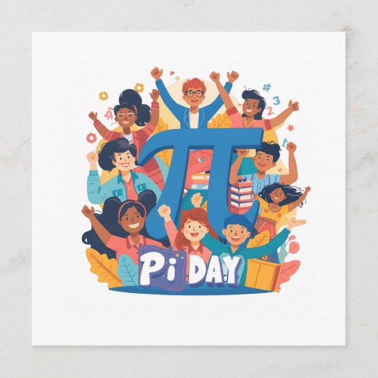 Pi Day Squad Celebration Design Menükarte (Vorderseite)