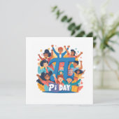 Pi Day Squad Celebration Design Menükarte (Stehend Vorderseite)