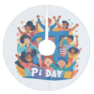 Pi-Day-Squad-Feierdesign Polyester Weihnachtsbaumdecke