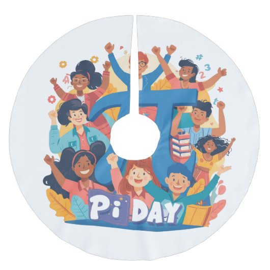 Pi-Day-Squad-Feierdesign Polyester Weihnachtsbaumdecke (Vorderseite)