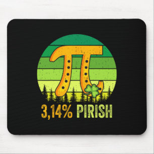Pi Day St. Patrick's 3.14 Irish Retro Pirish Math Mousepad