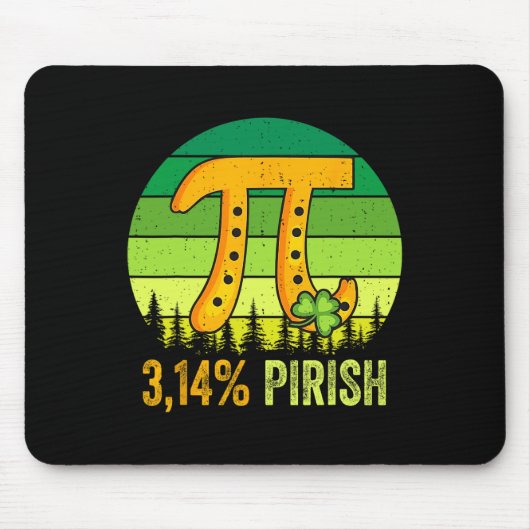 Pi Day St. Patrick's 3.14 Irish Retro Pirish Math Mousepad (Vorne)