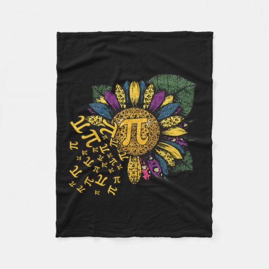 Pi Day Sunflower 3 Fleecedecke (Vorderseite)