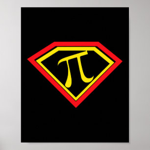 Pi Day Superpi Pi Superhero Mathematiati Lehrer Poster