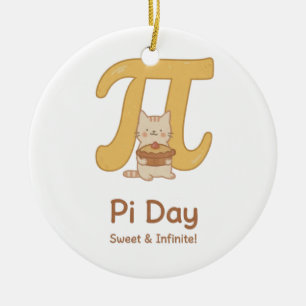 Pi-Day Süße Katzen Postkarte – Süß & Unendlich   M Keramik Ornament