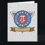 Pi Day Symbol for Math Nerds Greeting Card Karte<br><div class="desc">Fun gift for all who love math: geeks,  math teachers,  and mathematics students. Square Spiral or Greek Key geometric pattern always popular and look stylish.</div>