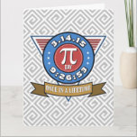 Pi Day Symbol for Math Nerds Greeting Card Karte<br><div class="desc">Fun gift for all who love math: geeks,  math teachers,  and mathematics students. Square Spiral or Greek Key geometric pattern always popular and look stylish.</div>