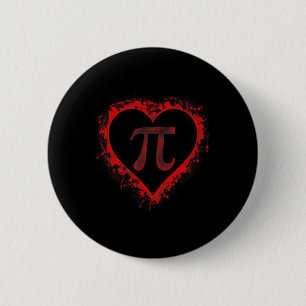 Pi Day Symbol Heart Valentinstag Boys Kids Math Button