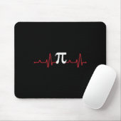Pi Day Symbol Heartbeat Math Lover Nursing Puls S Mousepad (Mit Mouse)