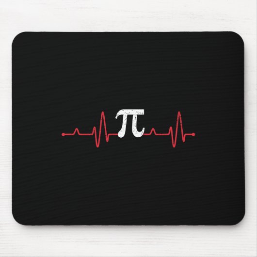 Pi Day Symbol Heartbeat Math Lover Nursing Puls S Mousepad (Vorne)