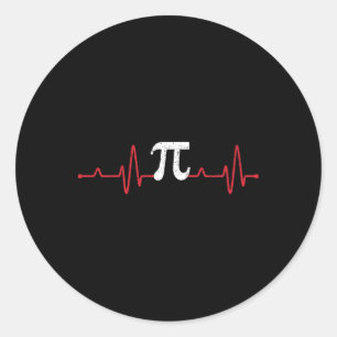 Pi Day Symbol Heartbeat Math Lover Nursing Puls S Runder Aufkleber