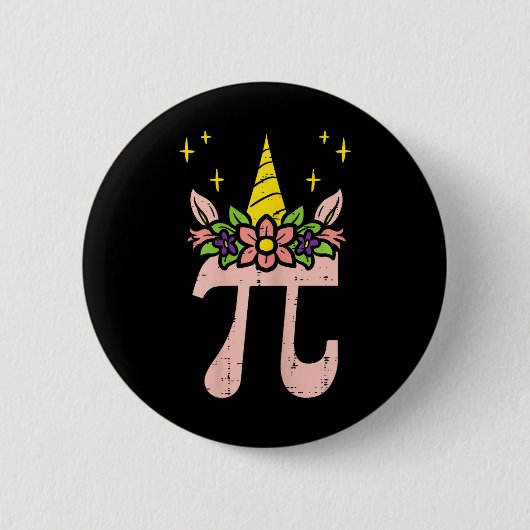 Pi Day Symbol Unicorn Head Niedlich 314 Math Pun G Button (Vorderseite)