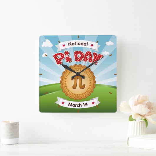Pi Day Time Holiday Quadratische Wanduhr (Zuhause)