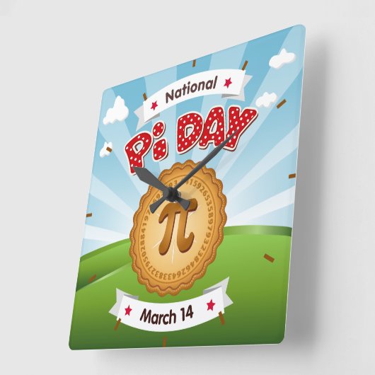 Pi Day Time Holiday Quadratische Wanduhr (Winkel)