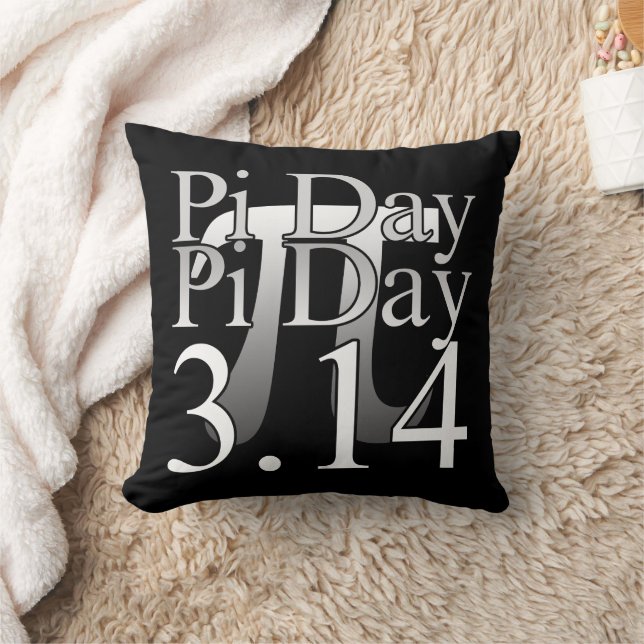Pi Day Typografie Black Kissen (Decke)