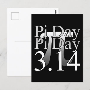 Pi Day Typografie Black Postkarte