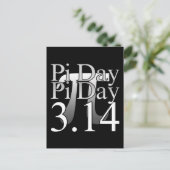 Pi Day Typografie Black Postkarte (Stehend Vorderseite)