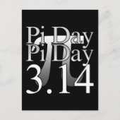 Pi Day Typografie Black Postkarte (Vorderseite)