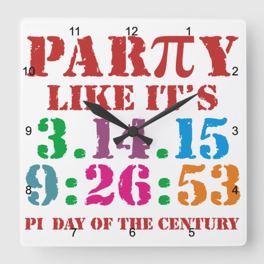 Pi-Day-Uhr ultimativ 2015 3.14.15 9:26:53 Uhr (Vorderseite)