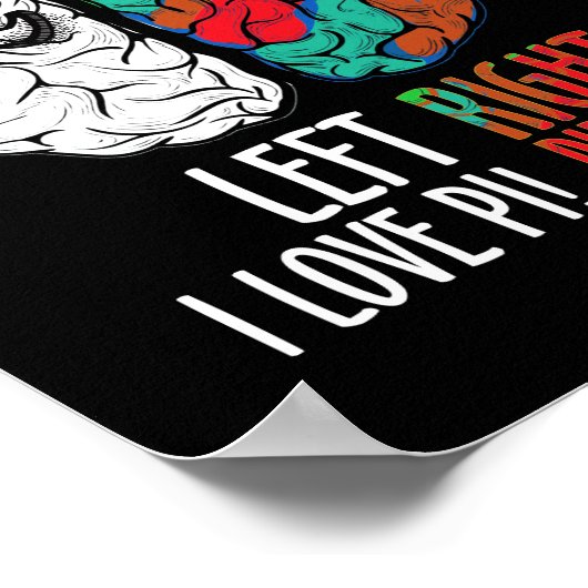 Pi Day Verlassen Vs Right Brain Pie Shirt Mah Geek Poster (Ecke)