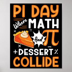 Pi Day wo Mathe und Dessert Collide - Mathe Lover Poster