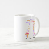 Pi Day Word Cloud Kaffeetasse (VorderseiteRechts)