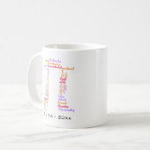 Pi Day Word Cloud Kaffeetasse (Vorderseite Links)
