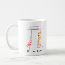 Pi Day Word Cloud Kaffeetasse