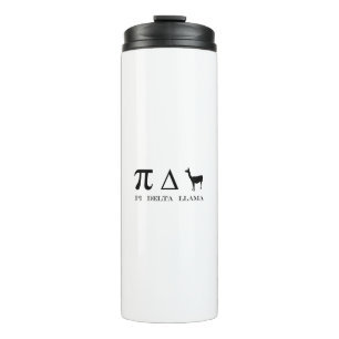 Pi Delta Llama Mathematics Symbols Thermosbecher