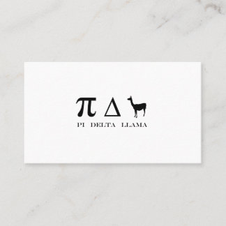 Pi Delta Llama Mathematics Symbols Visitenkarte