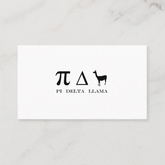 Pi Delta Llama Mathematics Symbols Visitenkarte (Vorderseite)