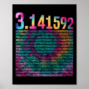 Pi-Design für Lehrer Gefärbte Krawatte 3.14 Pi-Zif Poster
