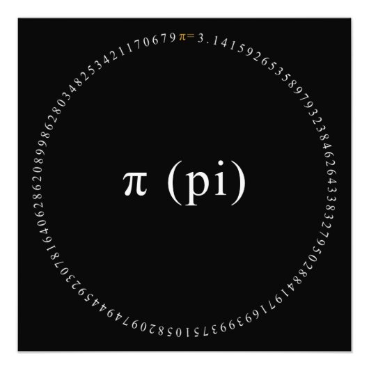 Pi, die irrationale mathematische Konstante Fotodruck (Vorne)