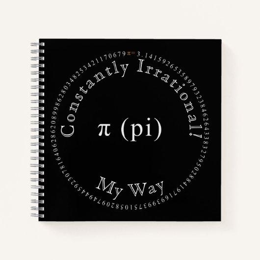 Pi, die irrationale mathematische Konstante, lusti Notizblock (Vorderseite)