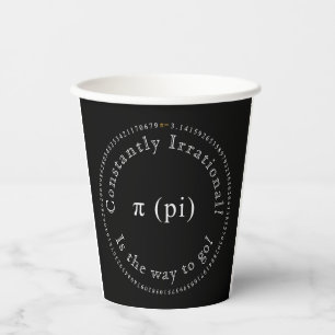 Pi, die irrationale mathematische Konstante lustig Pappbecher