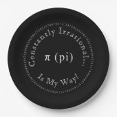Pi, die irrationale mathematische Konstante Pappteller (Vorderseite)